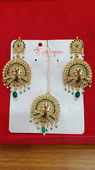 Maangtika with earrings  uploaded by Krishna collection on 6/2/2024