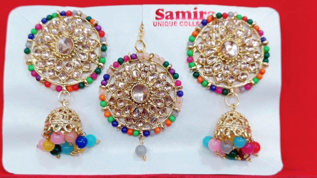 Maangtika with earrings collection multi colour  uploaded by Krishna collection on 6/2/2024