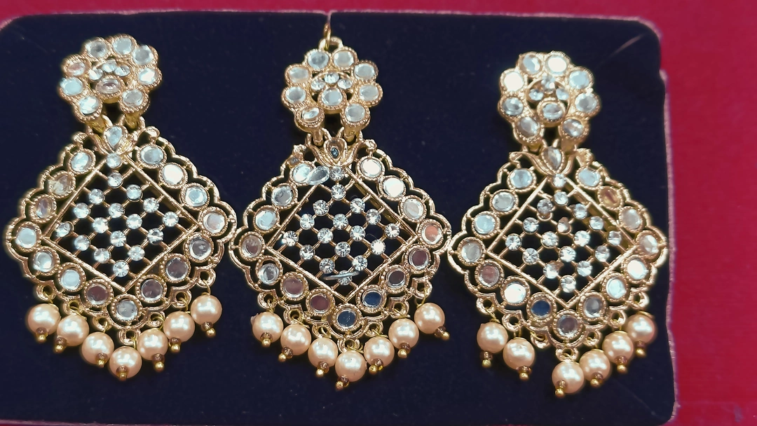 Maangtika with earrings collection gold plated  uploaded by Krishna collection on 6/5/2023