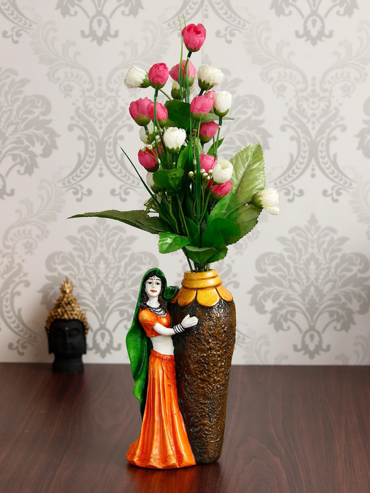 🌷🪷🪻SKU = LDMSRAJ54002
Polyresin Rajasthani Lady Statue With Flower Pot Handcrafted Human Figurine uploaded by Home decor on 6/5/2023