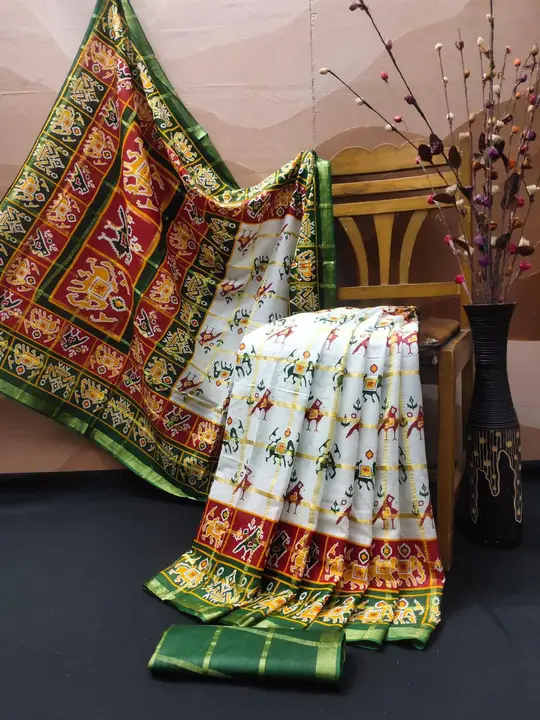 Heavy Patola Print Cotton Sarees  uploaded by Ethnic24 on 6/5/2023