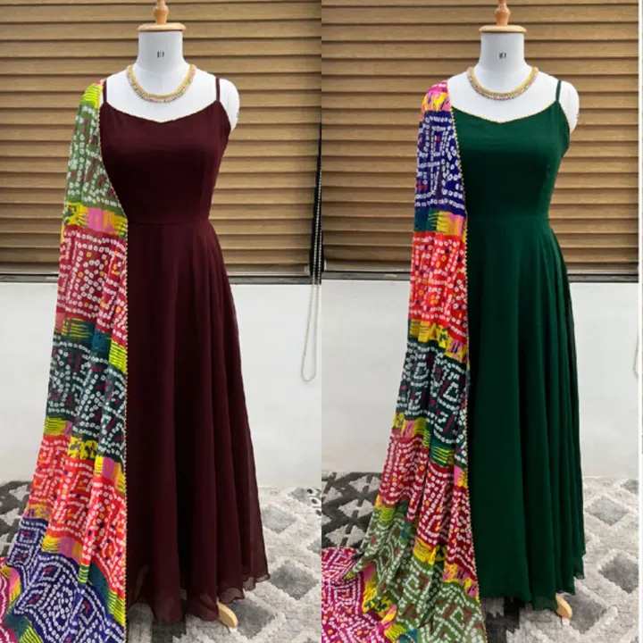 Post image 💕😍*Presenting New Anarkali Faux Georgette Gown ,Bottom and Dupatta Ready To Wear Collection *💗👌🌺🛍
🧵*DETAILS* 🧶

👚*Gown Fabric*:Heavy *Heavy Faux Georgette* With *Attached Pad With Extra Sleeve fabric With Fully 8 Meter Flair*
👚*Gown Length*:50-51 inches 
👚*Gown Inner*: Micro Cotton
👚*Gown Flair*: *8 Meter*

👚*Bottom Salwar *: Micro Cotton (*Full Stiched*)

👚*Dupatta Fabric*: Heavy *Heavy Faux Georgette Silk* Beautiful ❤️ Digital Print 
👚 *Package Contain* :- Gown,Bottom and Dupatta 🌺

✂️📏*SIZE* : *M(38), L(40),XL(42) AND XXL(44)* Fully stitched completely ready to wear

⚖️ *Weight*  : 950gm

👉*Rate :-899/-*👈💕🛍

💕*Complete Showroom Finishing Product Quality Ready to Wear Collection We Believe in Quality Since Started*👌🌺