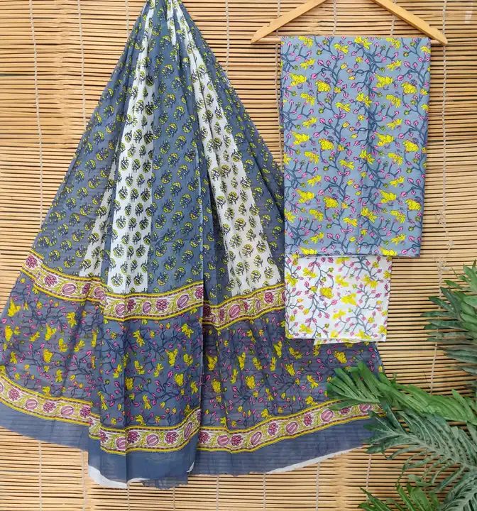 Cotton suit with cotton dupatta  uploaded by Trishabagruhandprint on 6/5/2023