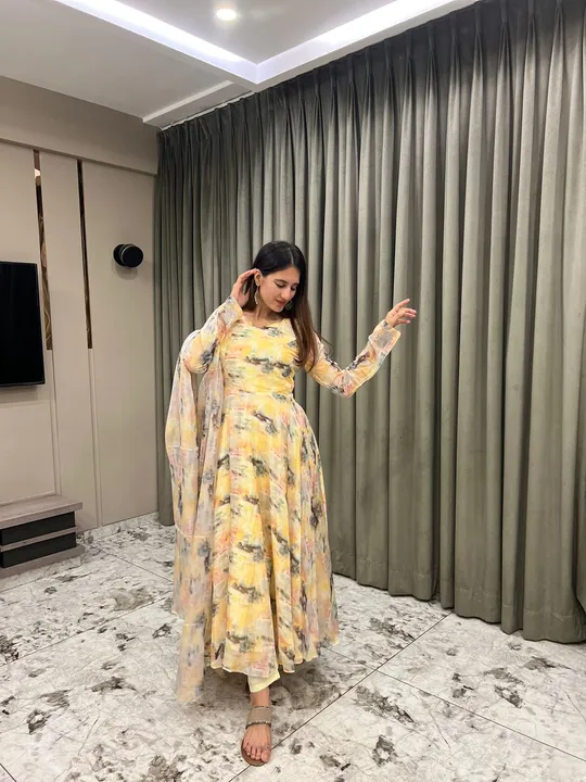 Anarkali gown uploaded by MAHADEV FASHION on 6/5/2023