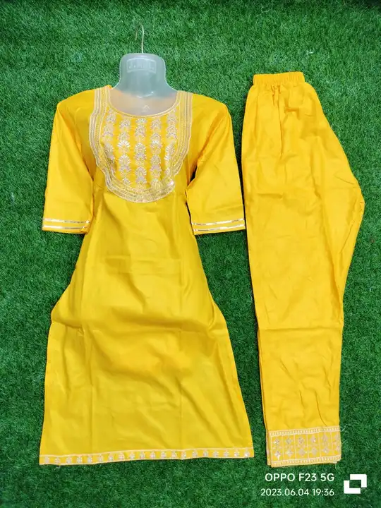 Rayon Sequence Kurti & Pant Set uploaded by business on 6/5/2023