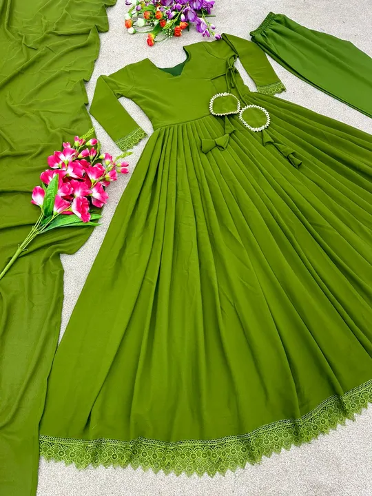 New Anarkali Faux Georgette Gown  💚 uploaded by Sukhkrta clothing  on 6/5/2023
