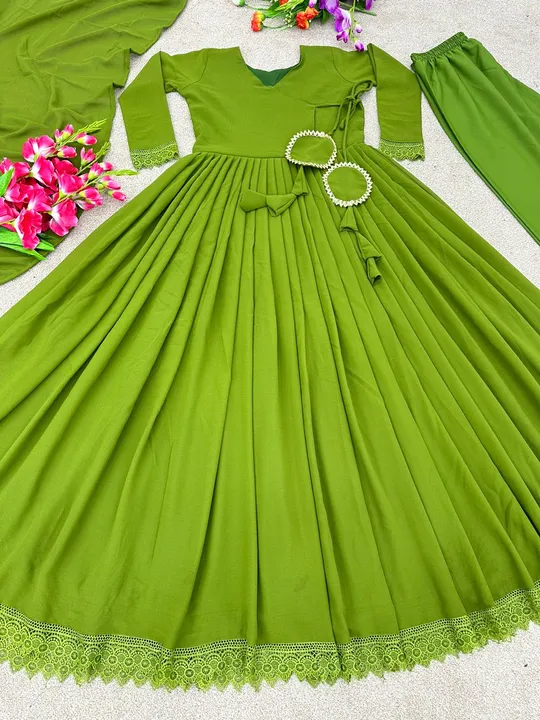 New Anarkali Faux Georgette Gown  💚 uploaded by Sukhkrta clothing  on 6/5/2023