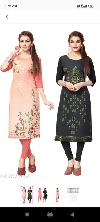 *STRAIGHT KURTI STOCK*

*FABRIC. AMERICAN CREPE*
*POLY PUTTA PACK*

*SIZE S. M. L. XL. 2XL.MIX*

 uploaded by M A Fashion on 6/5/2023