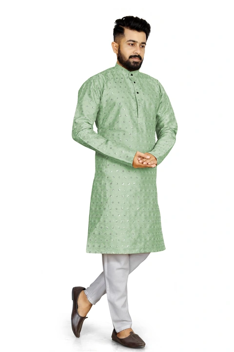 Earth Art embroidery sequence kurta for men  uploaded by Earth Art on 6/5/2023