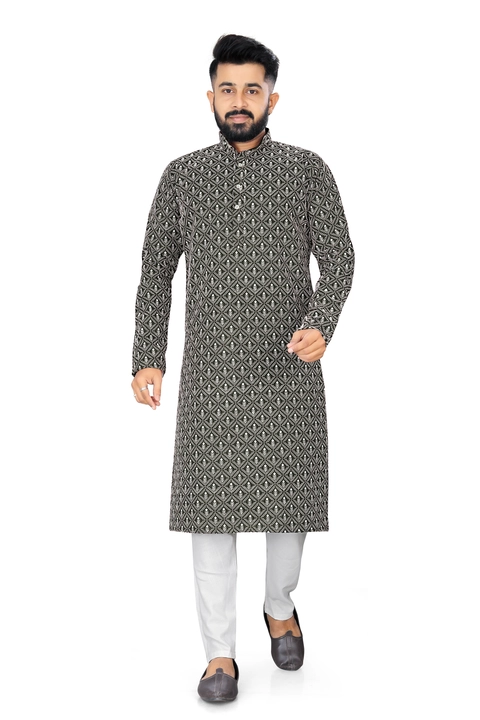 Earth Art embroidery cotton kurta for men  uploaded by Earth Art on 6/5/2023