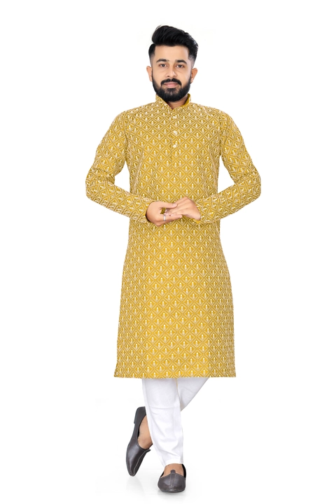 Earth Art embroidery cotton kurta for men  uploaded by Earth Art on 6/5/2023