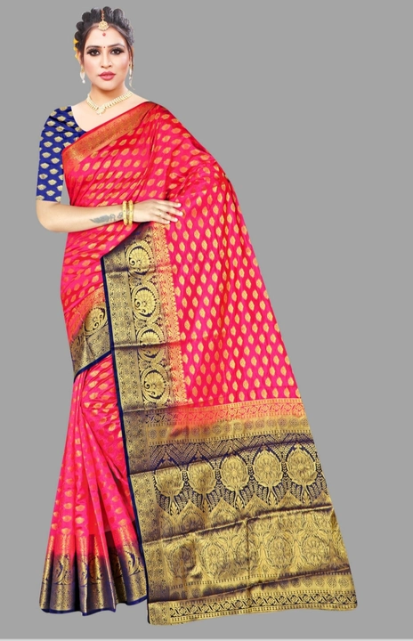 Banarasi sarees fabric balatan Silk sarees Jari weaving colour 6  uploaded by Sahana fashion on 6/5/2023
