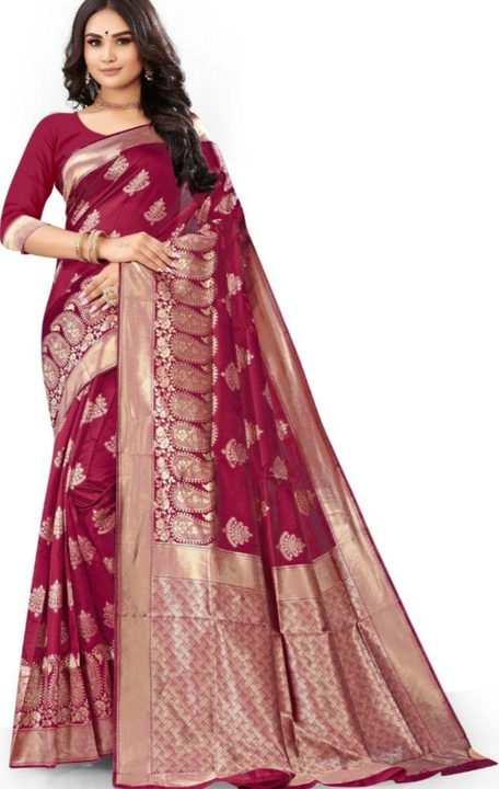Banarasi sarees fabric Kata Silk sarees Top jari weaving soft fabric  uploaded by Sahana fashion on 6/5/2023