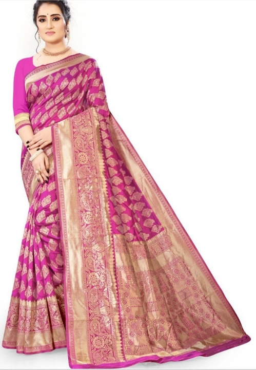 Banarasi sarees fabric Kata Silk sarees Jari weaving soft fabric  uploaded by Sahana fashion on 6/5/2023