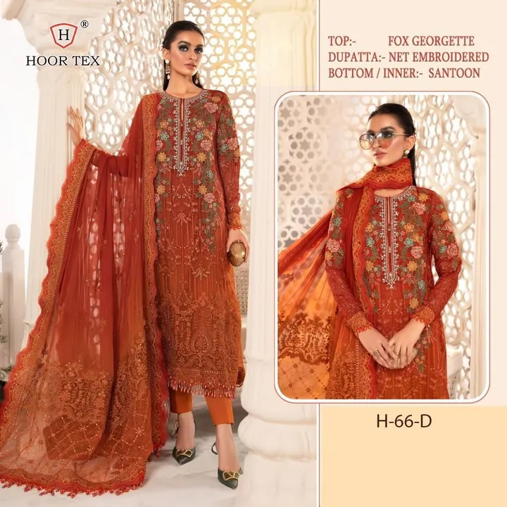 Georgette embroidered suit uploaded by business on 6/5/2023