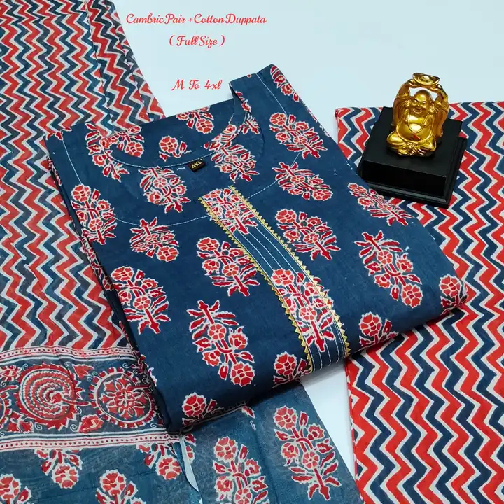 M to 4xl  100 % Jaipuri Cambric 60-60 Pair with Cotton Duppata ( 2.20 mtr ) uploaded by business on 6/5/2023