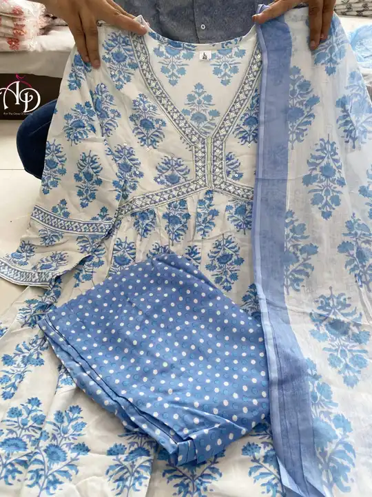 *Alia Cut !! Yes*✅
😍

*Adorn your appearance with this stunning Blue & White Suit Set. With beautif uploaded by Fashion Textile  on 6/5/2023