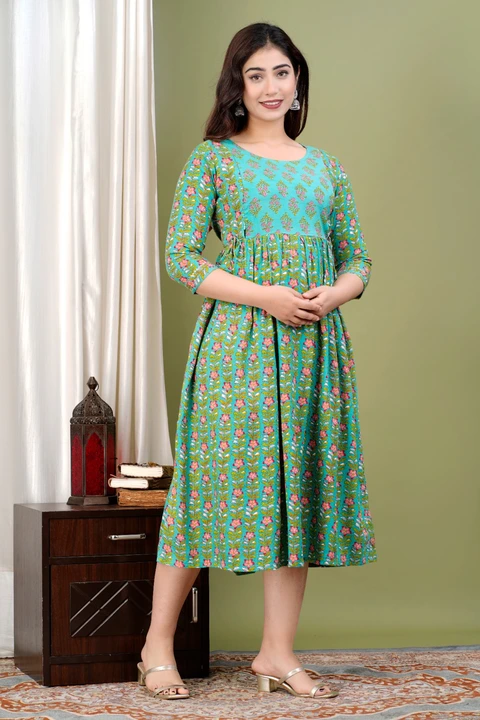Women Printed Maternity Gown  (Cotton) uploaded by Laila fashion on 6/6/2023