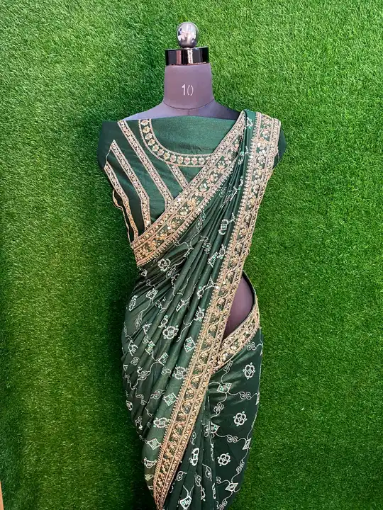 Vichitra Silk Sequence & Embroidery Work Saree  uploaded by Ethnic24 on 6/6/2023