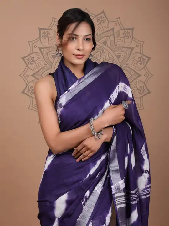 Cotton Linen Saree  uploaded by Krishna collections on 5/29/2024