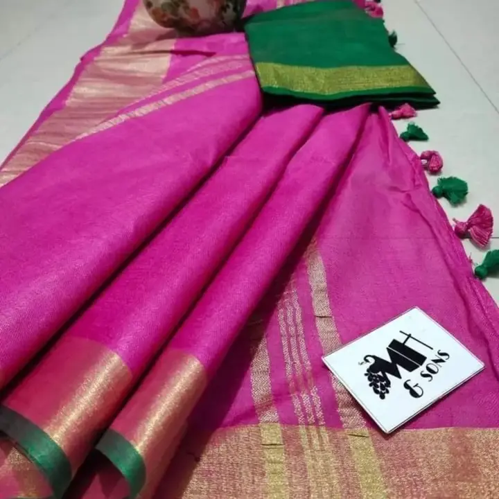 Pure Linen by Linen
Zari border tassels work saree with contrast blouse..

Price
1399
Free shipping
 uploaded by Apparelsnishu on 6/6/2023