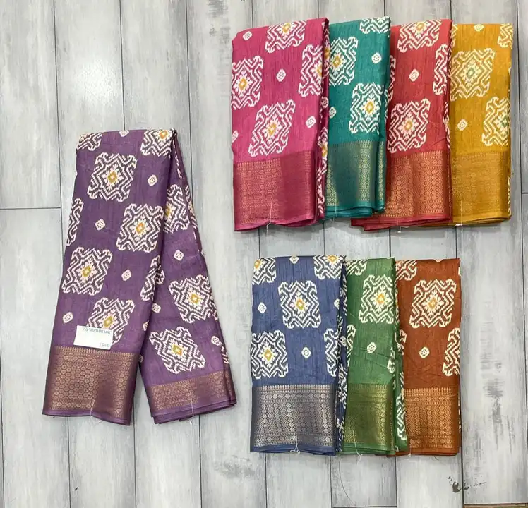 Gauranted lowest price.

Fabric smooth quality dola silk with sober print + weaving border  uploaded by SHUBH DESIGNER STUDIO on 6/6/2023