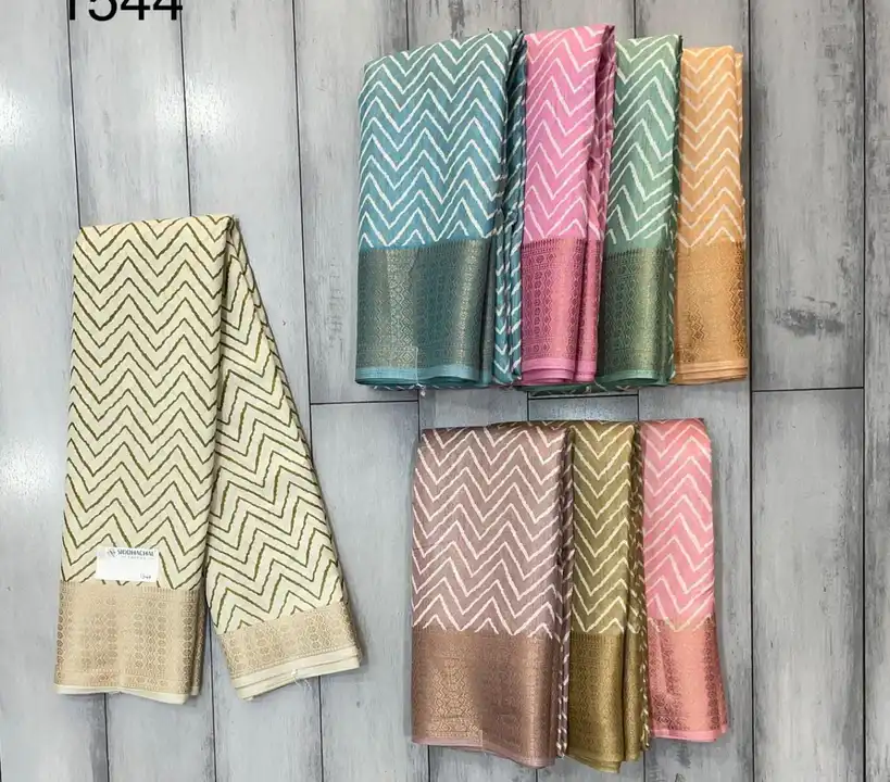 Gauranted lowest price.

Fabric smooth quality dola silk with sober print + weaving border  uploaded by business on 6/6/2023