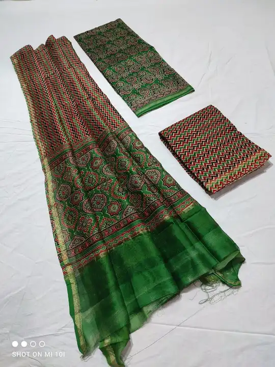 CHANDERI silk AJRAK print suits  uploaded by WEAVER'S ORIGIN silk and Sarees on 6/6/2023