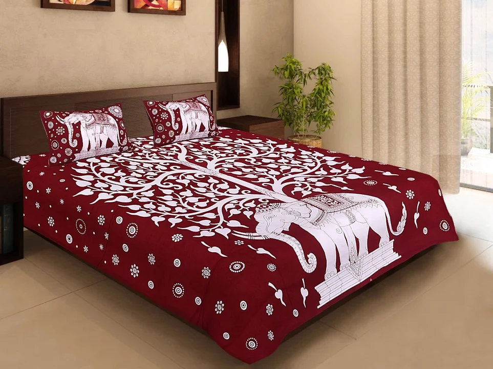 Rajasthani Traditional Design Jaipuri Cotton Double Bed Sheets  uploaded by Laven Exclusive on 6/6/2023