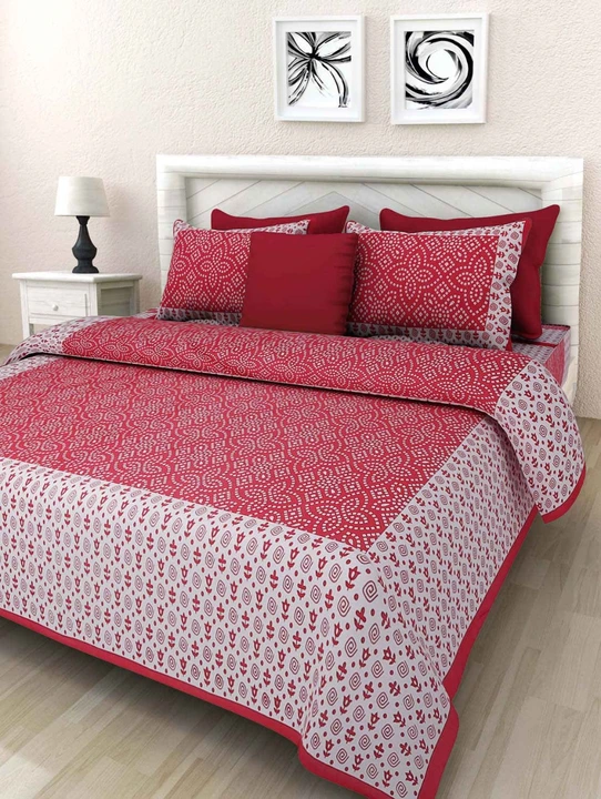 Jaipuri Chunri Design Cotton Double Bed Sheets in uploaded by Laven Exclusive on 6/6/2023