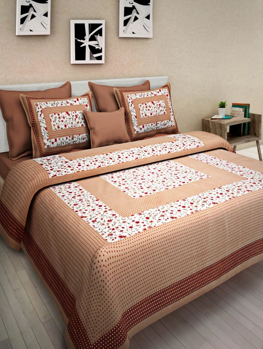 Jaipuri Rajasthani Flower Design Cotton Double Bed Sheets  uploaded by Laven Exclusive on 6/6/2023