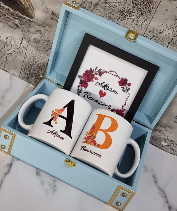 🥃🍻Combo For Couple
👉2 Mugs With Name And Name Initial AAA Grade....
 uploaded by Home decor on 6/6/2023
