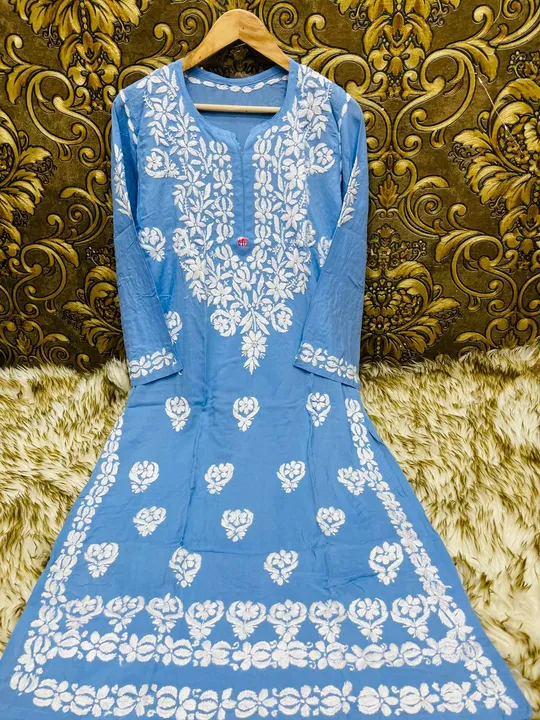 *The Lucknoweez*


*🤩 Beautiful Modal Chikankari Handwork Kurti  🤩* 


🎽 Fabric - Modal

📏 Size  uploaded by Fashion Textile  on 6/6/2023