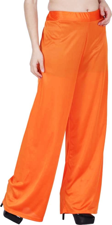 Solid/Plain Orange Colour Sarina Lycra Fabric Palazzo Free Size uploaded by SPK Impact on 6/6/2023