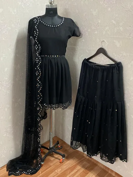 FAUX GEORGETTE WITH EMBROIDERY WORK WITH REAL MIRAL HAND WORK uploaded by Fatema Fashion on 6/6/2023