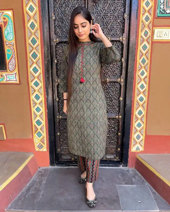 cotton kurta pant  for your daily wear wardrobe 💚🥰🥰_* uploaded by khan wholeseller on 6/6/2023