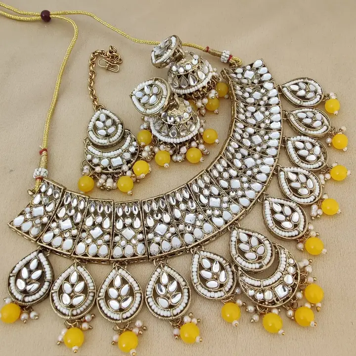 Necklace with earrings and tikka  uploaded by Sam collection on 6/6/2023