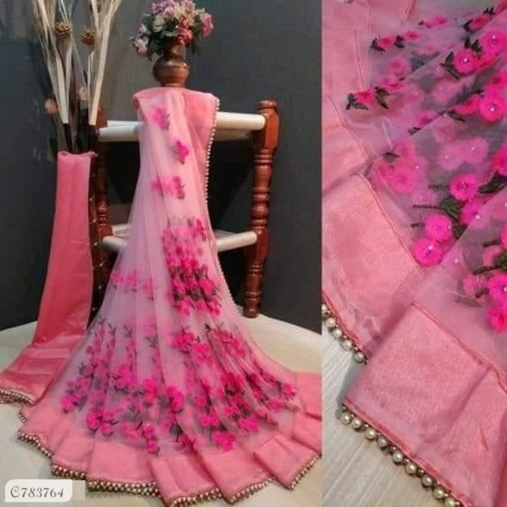 Embroidered With Pearl Piping Lace Sarees uploaded by Thakkar fashions  on 3/12/2021