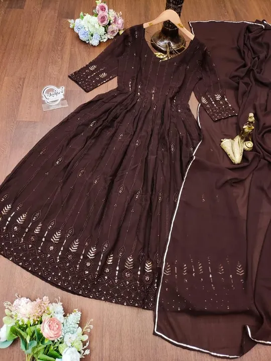 Fox Georgette Anarkali  uploaded by 7 pleats on 6/6/2023