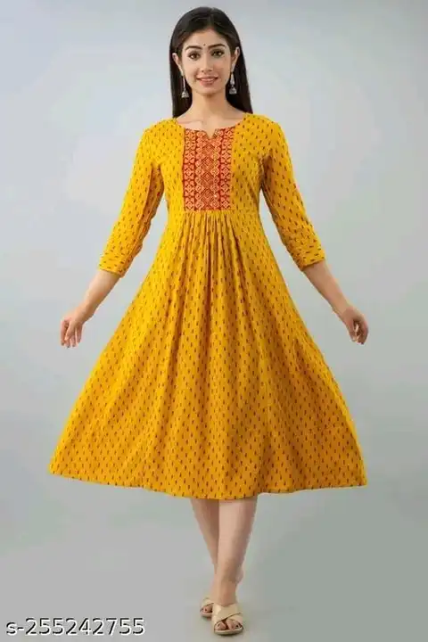 Yellow kurti with a beautiful look  uploaded by business on 6/6/2023