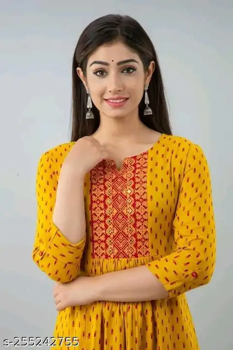 Yellow kurti with a beautiful look  uploaded by Naksh Fashions on 6/6/2023