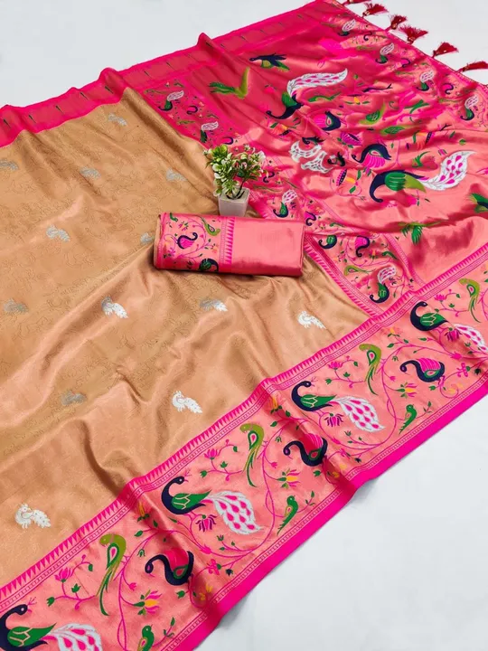 Exquisite Silk Pethani Saree with Zari Weaving and Peacock Border Desing Saree uploaded by DHANANJAY CREATIONS on 6/6/2023