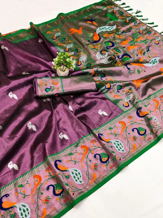Exquisite Silk Pethani Saree with Zari Weaving and Peacock Border Desing Saree uploaded by DHANANJAY CREATIONS on 6/6/2023