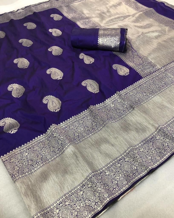 Soft Kanjivaram Silk Saree: Rich Silver Zari Weaving and Elegant Design Saree uploaded by DHANANJAY CREATIONS on 6/6/2023