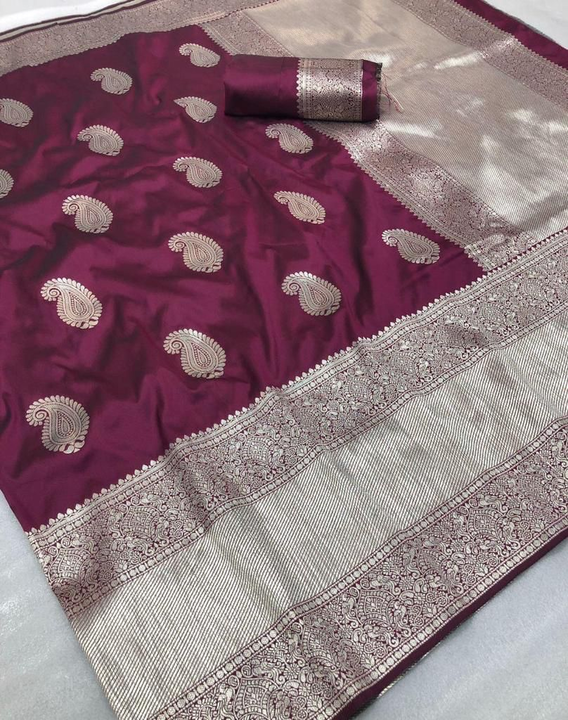 Soft Kanjivaram Silk Saree: Rich Silver Zari Weaving and Elegant Design Saree uploaded by DHANANJAY CREATIONS on 6/6/2023