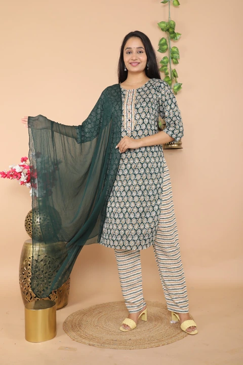 Post image *URMI CREATION*
NEW LUNCHING

👗*Beautiful Cotton  Fabric Straight kurti With Pant * 👗

⭐Available Size-.           
M/38,L/40,XL/42,XXL/44,

⭐Fabric: *Cotton 
⭐ Product: 

*Kurti+Pant+Duppata
 
Color`s: *AS SHOWN IN IMAGE*

Type: *Fully stitched*
Kurti length: *46* 

Quality Products
Online selling Quality Products
Full Stock Available