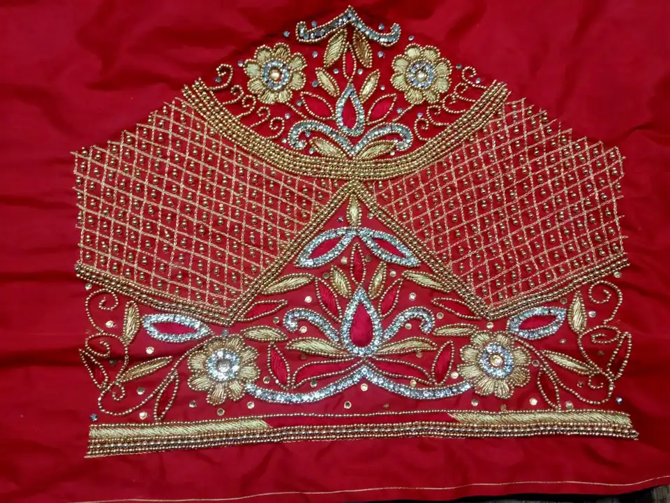 Maggam RedVine Bride Blouse Silk uploaded by Aminul Zari Art on 6/6/2023