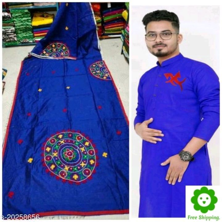 Saree and men kurta combo collection  uploaded by business on 3/12/2021