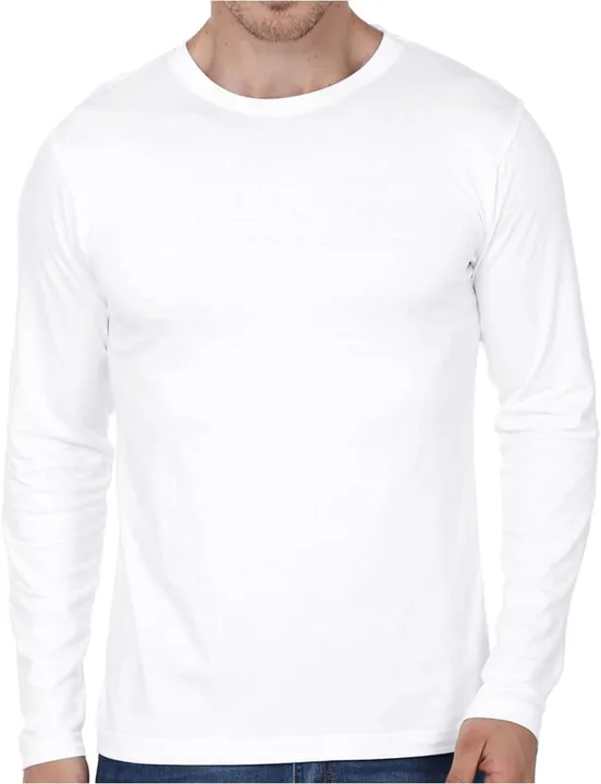 White White basic round neck full sleeves t shirt  uploaded by Neuv Vidhan on 6/6/2023