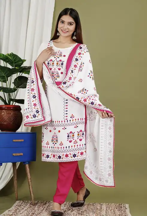 White embroidery laila suit uploaded by Shree shyam enterprises on 6/6/2023